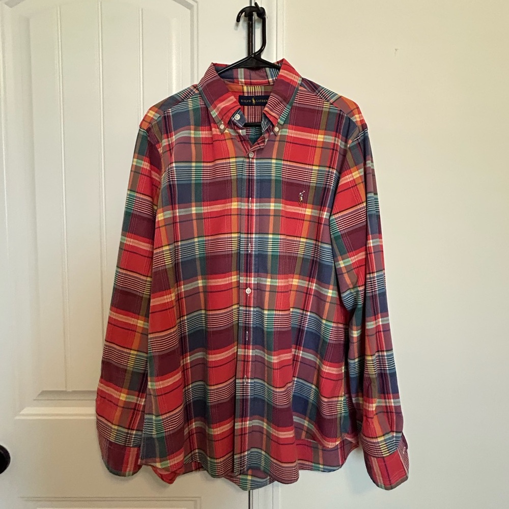 Ralph Lauren Colorful Plaid Shirt Button Up